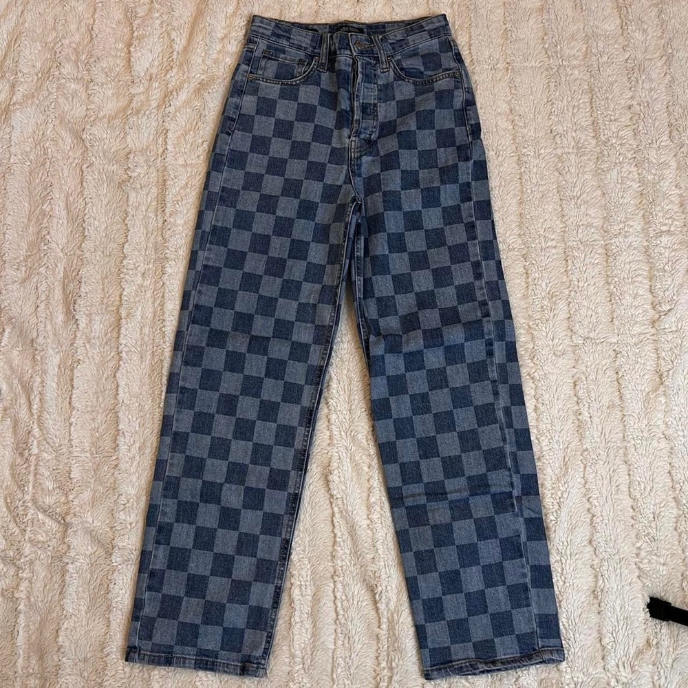Target Wild Fable Highest Rise Straight Leg Checkered Jeans!👖💙